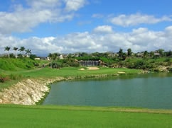 Coral Creek Golf Course in Ewa Beach on Oahu featuring lush fairways, water hazards, and a relaxed island golfing atmosphere